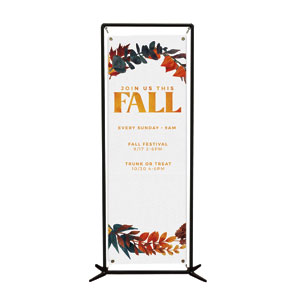 Fall Leaves Watercolor 2' x 6' Banner