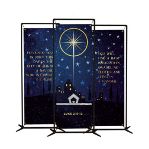 Bethlehem Christmas Star Triptych 2' x 6' Banner