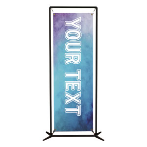 Blue Stucco Your Text 2' x 6' Banner