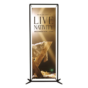 Live Nativity Manger 2' x 6' Banner
