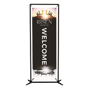 Risen Indeed Crowns 2' x 6' Banner