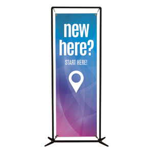 Bright Gradient New Here 2' x 6' Banner