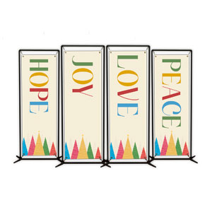 Advent Colorful Trees Set 2' x 6' Banner