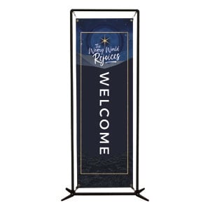 Weary World Rejoices Blue 2' x 6' Banner