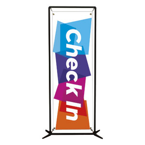 Vibrant Shapes Check In 2' x 6' Banner