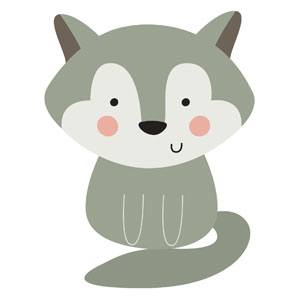 Woodland Friends Wolf StickUp