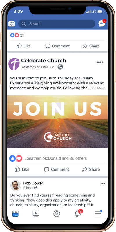 Social Ads, Back To Church Sunday, BTCS Hope Is Here Join Us