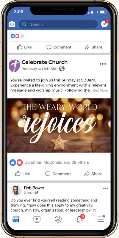 Social Ads, Christmas, The Weary World Rejoices Star