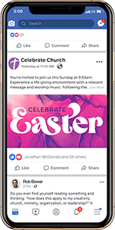 Social Ads, Easter, Celebrate Easter Watercolor Swirls