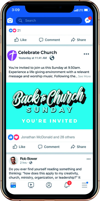 Social Ads, Back To Church Sunday, Back to Church Sunday Celebration Blue