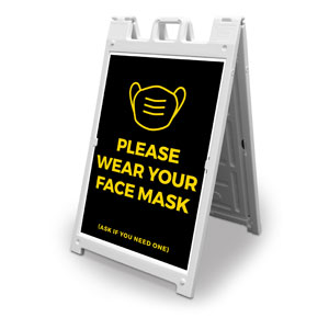 Jet Black Face Mask 2' x 3' Street Sign Banners