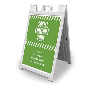 Social Comfort Zone Green 2' x 3' Street Sign Banners