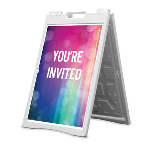 Colorful Lights You're Invited 2' x 3' Street Sign Banners