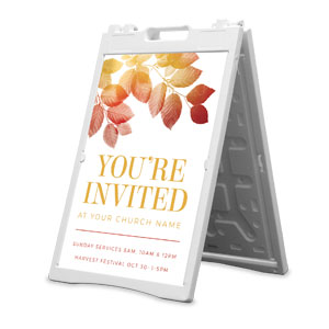 You're Invited Fall Leaves 2' x 3' Street Sign Banners