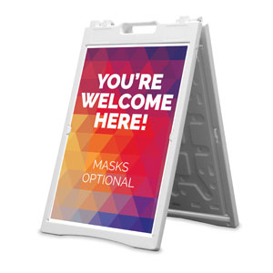 Geometric Bold Welcome Here 2' x 3' Street Sign Banners