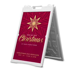 Christmas Gold Star 2' x 3' Street Sign Banners