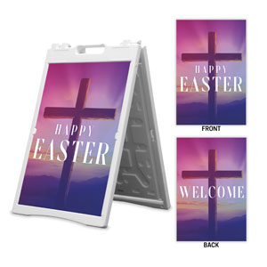 Easter Hope Sunrise Happy Easter Welcome 2' x 3' Street Sign Banners