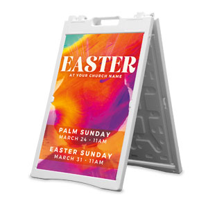 Easter Tomb Color Rays 2' x 3' Street Sign Banners