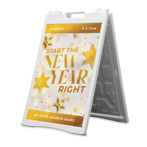 New Year Stars 2' x 3' Street Sign Banners