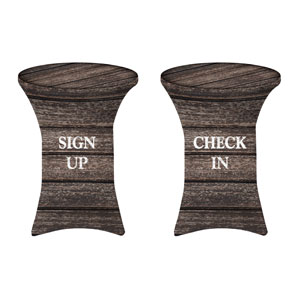 Rustic Charm Sign Up Check In Stretch Table Covers