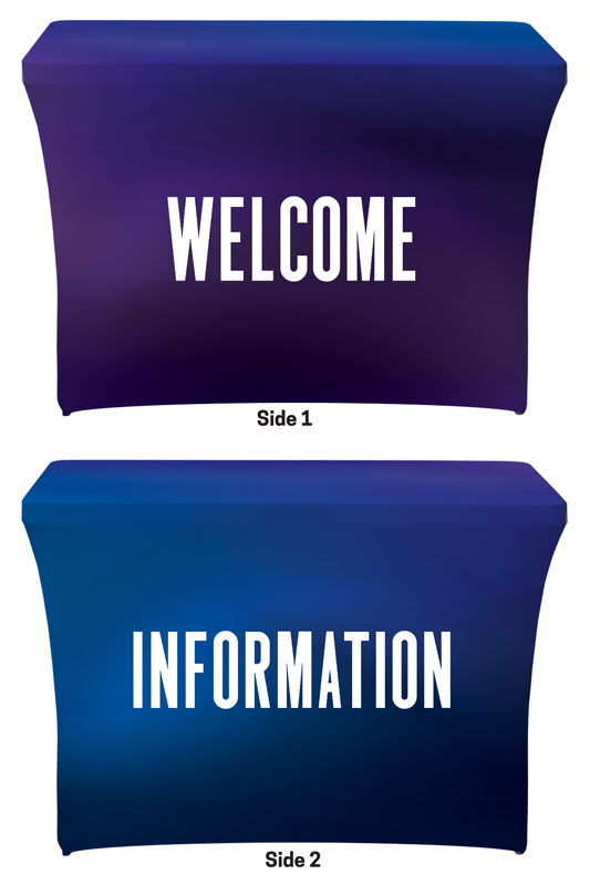 Table Covers, Welcome, Aurora Lights Welcome Information, 2' x 4'