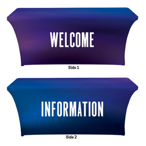 Aurora Lights Welcome Information Stretch Table Covers