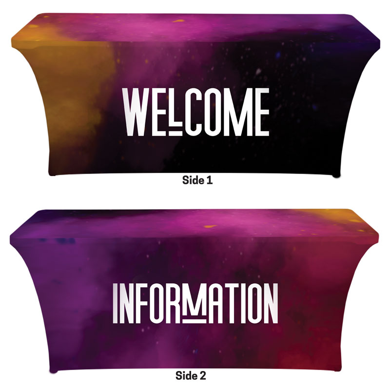 Table Covers, Welcome, Dark Smoke Welcome Information, 6'