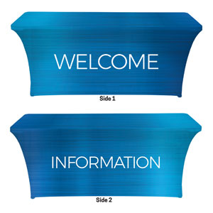 General Blue Welcome Information Stretch Table Covers