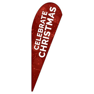 Red Sparkle Christmas Teardrop Flag Banners