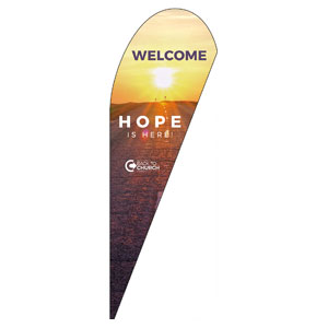 BTCS Hope Is Here Welcome Teardrop Flag Banners