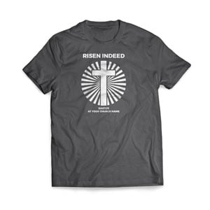Risen Indeed Cross - Large Customized T-shirts
