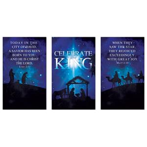 Celebrate the King Triptych 3 x 5 Vinyl Banner