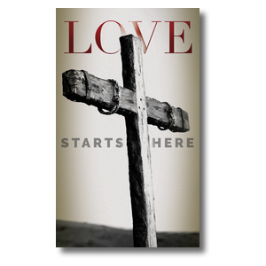 Love Starts Here 3 x 5 Vinyl Banner