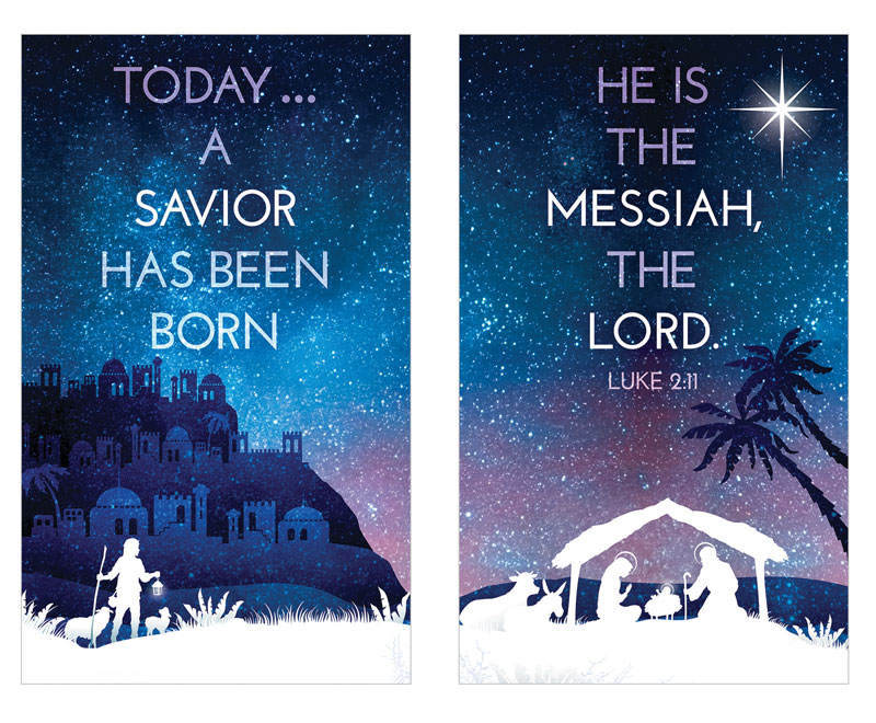 Banners, Christmas, Bethlehem Blue, 3 x 5