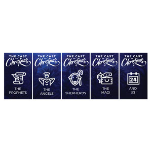 The Cast of Christmas 5 Banner Set 3 x 5 Fabric Banners