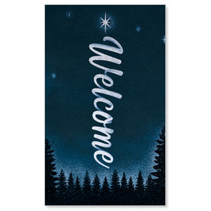 Christmas Forest Silhouette 3 x 5 Vinyl Banner