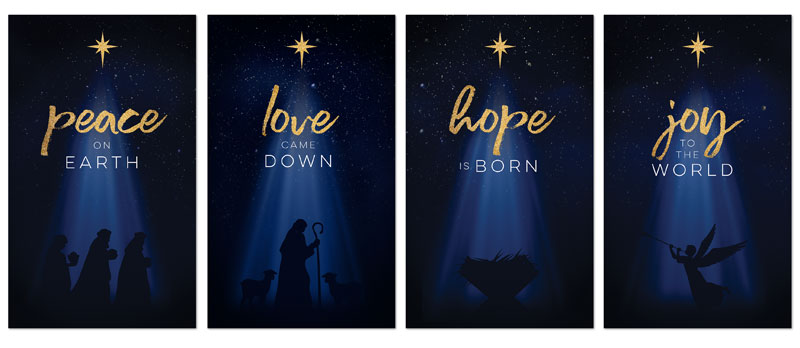 Banners, Christmas, Christmas Star Hope is Born Advent Set, 3 x 5
