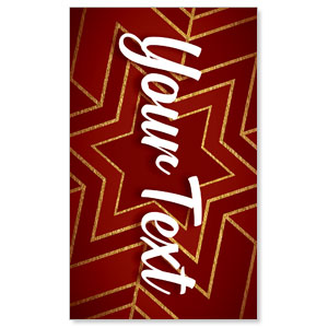 Red and Gold Snowflake Your Text 3 x 5 Vinyl Banner