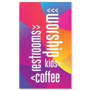 Curved Colors Directional 3 x 5 Vinyl Banner