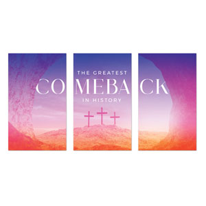 Greatest Comeback Triptych 3 x 5 Vinyl Banner