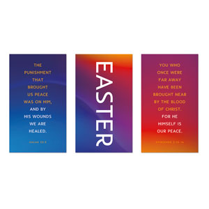 Glow Easter Triptych 3 x 5 Vinyl Banner