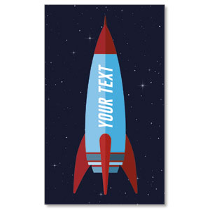 Galactic Explorers Rocket Your Text 3 x 5 Vinyl Banner