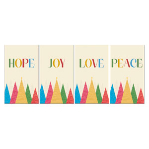 Advent Colorful Trees Set 3 x 5 Vinyl Banner
