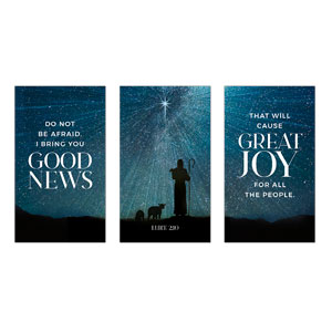 Great Joy Sky Triptych 3 x 5 Vinyl Banner