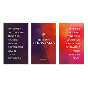 Vibrant Paint Christmas Triptych 3 x 5 Vinyl Banner