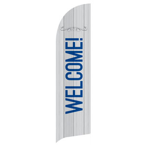 Painted Wood Welcome Flag Banner