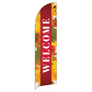 Leaves Youre Invited Flag Banner