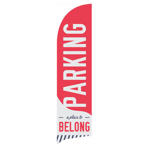 To Belong Red Parking Flag Banner