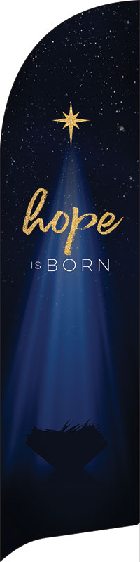Banners, Christmas, Christmas Star Hope is Born, 2' x 8.5'