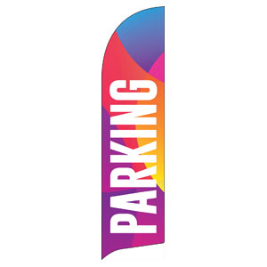 Curved Colors Parking Flag Banner
